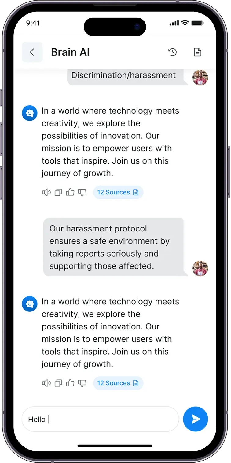 Highlands Brain AI chat answering with cited sources