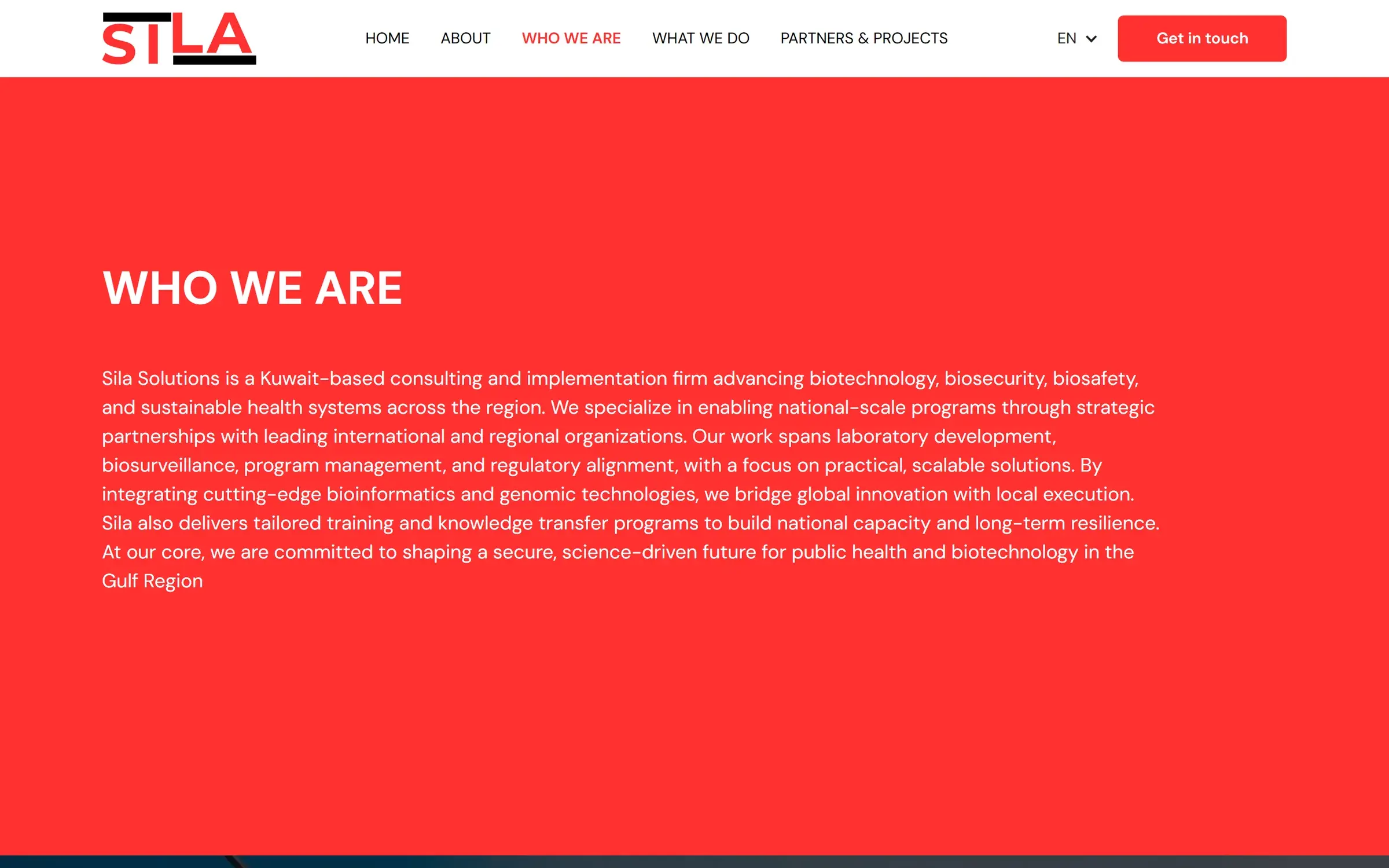 Sila Solutions who we are section
